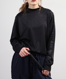 ドライ モックネック ロゴ 長袖 Tシャツ