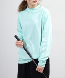 ドライ モックネック ロゴ 長袖 Tシャツ