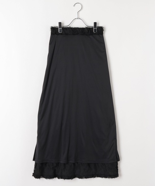 PAGEBOY（ページボーイ）の「チュールフリルナロースカート（スカート・レディース・ブラック/オフホワイト・FREE）」の14枚目の写真