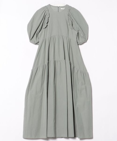 CLANE（クラネ）の「CLANE BUBBLE FRILL ONEPIECE（ワンピース・レディース・ブラック/ライトグリーン・2/1）」の8枚目の写真