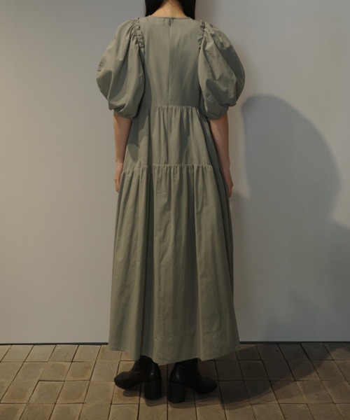 CLANE（クラネ）の「CLANE BUBBLE FRILL ONEPIECE（ワンピース・レディース・ブラック/ライトグリーン・2/1）」の6枚目の写真