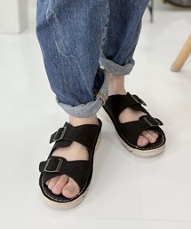 【WilsonLee】【スポっと】【軽量】コンフォートダブルベルトサンダル【３E】【リラックス】