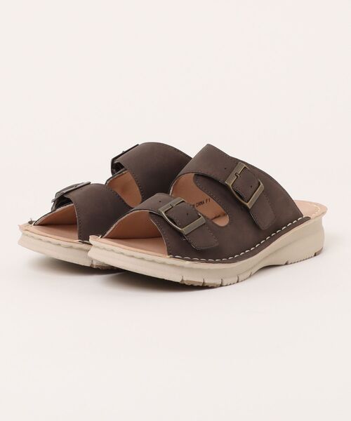 LUGG NAGG（ラグナグ）の「【WilsonLee】【スポっと】【軽量】コンフォートダブルベルトサンダル【３E】【リラックス】（サンダル・レディース・アイボリー/ブラック/ダークブラウン・S/M/L/LL）」の7枚目の写真