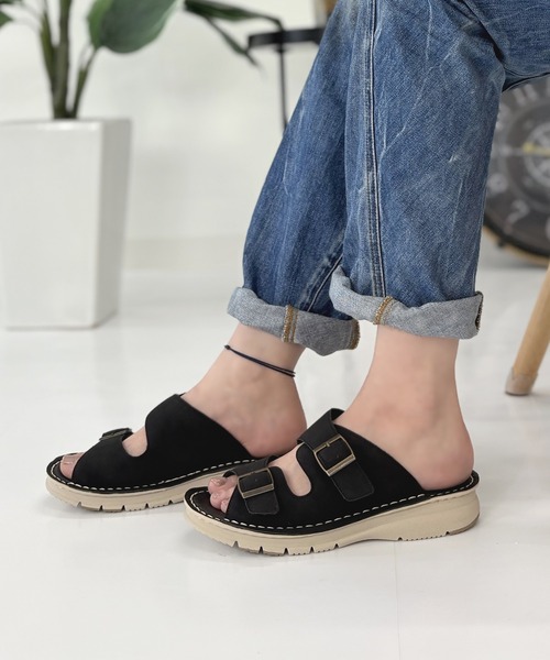 LUGG NAGG（ラグナグ）の「【WilsonLee】【スポっと】【軽量】コンフォートダブルベルトサンダル【３E】【リラックス】（サンダル・レディース・アイボリー/ブラック/ダークブラウン・S/M/L/LL）」の8枚目の写真
