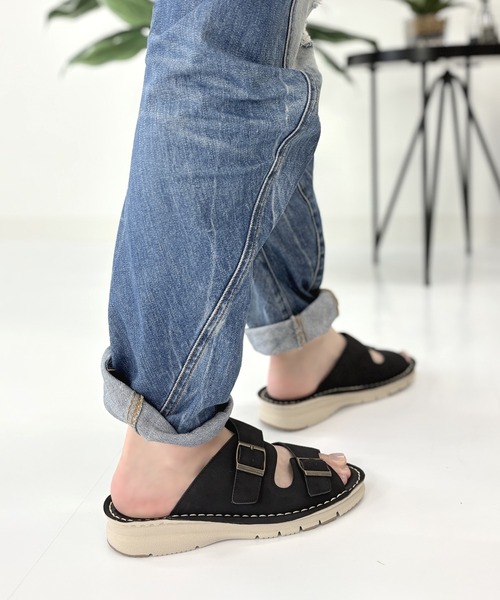 LUGG NAGG（ラグナグ）の「【WilsonLee】【スポっと】【軽量】コンフォートダブルベルトサンダル【３E】【リラックス】（サンダル・レディース・アイボリー/ブラック/ダークブラウン・S/M/L/LL）」の10枚目の写真