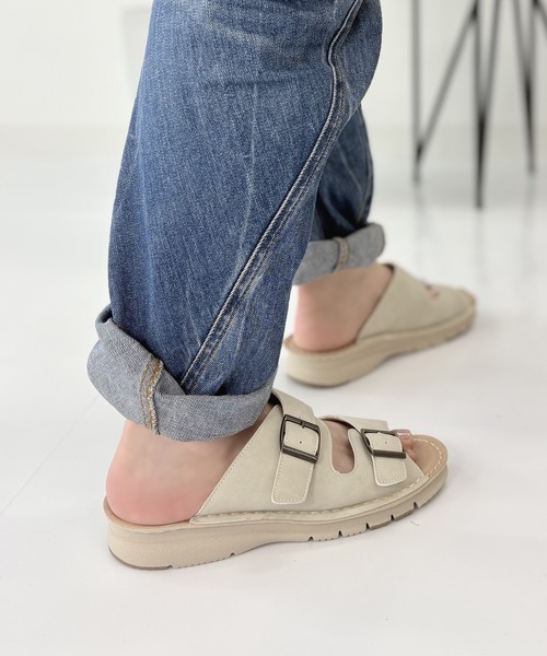 LUGG NAGG（ラグナグ）の「【WilsonLee】【スポっと】【軽量】コンフォートダブルベルトサンダル【３E】【リラックス】（サンダル・レディース・アイボリー/ブラック/ダークブラウン・S/M/L/LL）」の15枚目の写真