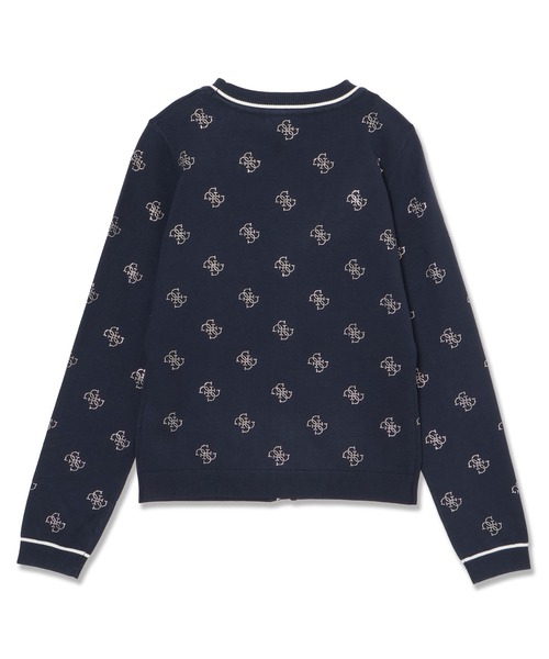 Guess（ゲス）の「Long Sleeves V-neck 4G Rhinestones Cardi Sweater カーディガン（カーディガン/ボレロ・レディース・ネイビー/クリーム・X-SMALL/SMALL/MEDIUM/LARGE）」の8枚目の写真