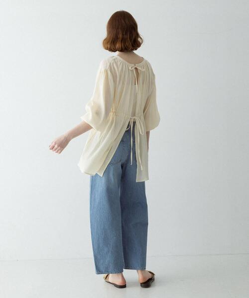 URBAN RESEARCH Sonny Label(アーバンリサーチサニーレーベル)の「フロントリボン楊柳ブラウス(シャツ/ブラウス・レディース・アイボリー/ブラック・FREE)」の21枚目の写真