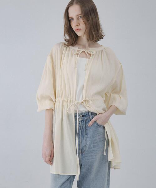 URBAN RESEARCH Sonny Label(アーバンリサーチサニーレーベル)の「フロントリボン楊柳ブラウス(シャツ/ブラウス・レディース・アイボリー/ブラック・FREE)」の22枚目の写真