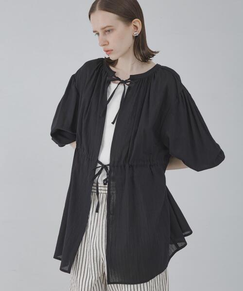 URBAN RESEARCH Sonny Label(アーバンリサーチサニーレーベル)の「フロントリボン楊柳ブラウス(シャツ/ブラウス・レディース・アイボリー/ブラック・FREE)」の14枚目の写真