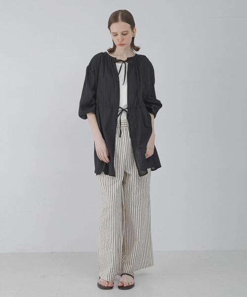 URBAN RESEARCH Sonny Label(アーバンリサーチサニーレーベル)の「フロントリボン楊柳ブラウス(シャツ/ブラウス・レディース・アイボリー/ブラック・FREE)」の3枚目の写真