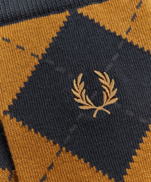 FRED PERRY(フレッドペリー)の「Argyle Jacquard Socks/アーガイルジャガードソックス(ソックス/靴下・メンズ・グリーン/ネイビー・4-6/6-8)」の6枚目の写真