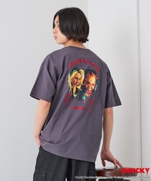【CHUCKY/チャッキー】【コットン100%のしっかりした生地】オリジナルデザインTシャツ キャラクター刺繍 チャッキー ティファニー ドロップショルダー ユニセックス