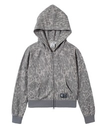 X-girl | LEOPARD COMPACT ZIP UP HOODIE(パーカー)