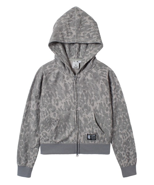 LEOPARD COMPACT ZIP UP HOODIE（パーカー）｜X-girl（エックスガール