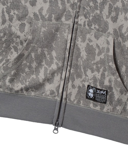 X-girl(エックスガール)の「LEOPARD COMPACT ZIP UP HOODIE(パーカー・レディース・ベージュ/グレー・S/M)」の10枚目の写真