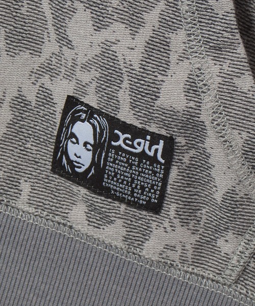 X-girl(エックスガール)の「LEOPARD COMPACT ZIP UP HOODIE(パーカー・レディース・ベージュ/グレー・S/M)」の11枚目の写真