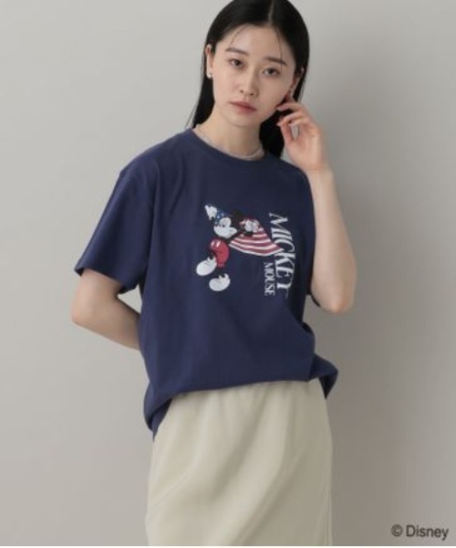 A part by(アパートバイ)の「アソートMickey_TEE(Tシャツ/カットソー・レディース・ネイビー/オフホワイト・FREE)」の7枚目の写真
