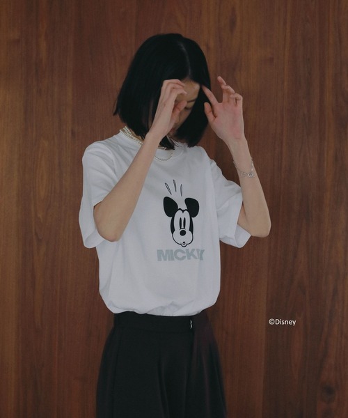 A part by(アパートバイ)の「アソートMickey_TEE(Tシャツ/カットソー・レディース・ネイビー/オフホワイト・FREE)」の19枚目の写真