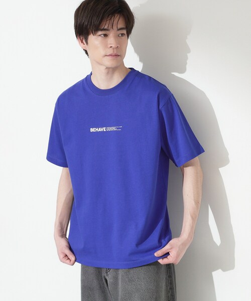 THE SHOP TK (ザ ショップ ティーケー )の「【なめらかでソフトな肌触り】ロゴ コットン半袖Tシャツ 洗濯機OK(Tシャツ/カットソー・メンズ・グリーン/ブルー系その他/オフホワイト/レッド系1・02/03/04)」の3枚目の写真