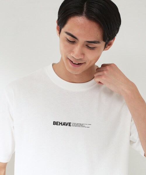THE SHOP TK (ザ ショップ ティーケー )の「【なめらかでソフトな肌触り】ロゴ コットン半袖Tシャツ 洗濯機OK(Tシャツ/カットソー・メンズ・グリーン/ブルー系その他/オフホワイト/レッド系1・02/03/04)」の2枚目の写真