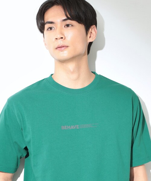 THE SHOP TK (ザ ショップ ティーケー )の「【なめらかでソフトな肌触り】ロゴ コットン半袖Tシャツ 洗濯機OK(Tシャツ/カットソー・メンズ・グリーン/ブルー系その他/オフホワイト/レッド系1・02/03/04)」の1枚目の写真