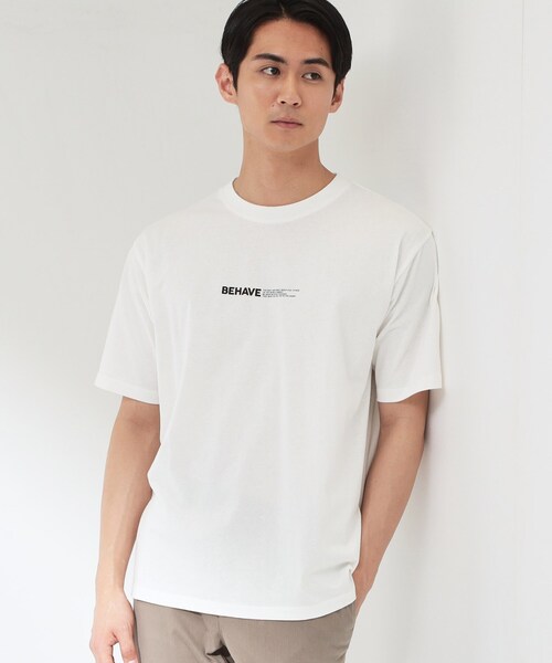 THE SHOP TK (ザ ショップ ティーケー )の「【なめらかでソフトな肌触り】ロゴ コットン半袖Tシャツ 洗濯機OK(Tシャツ/カットソー・メンズ・グリーン/ブルー系その他/オフホワイト/レッド系1・02/03/04)」の9枚目の写真