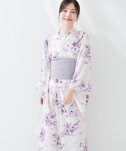 natural couture(ナチュラルクチュール)の「〈MARY QUANTコラボ〉セパレートスカート浴衣(浴衣・レディース・ネイビー/ベージュ系その他/パープル系その他・FREE)」の3枚目の写真