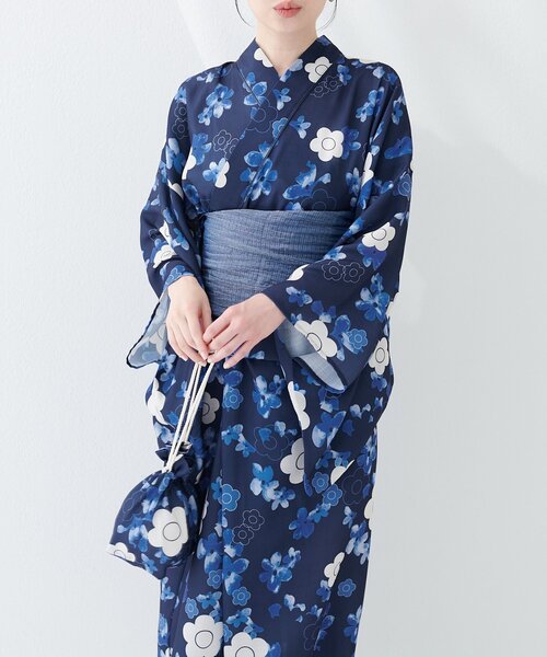 natural couture(ナチュラルクチュール)の「〈MARY QUANTコラボ〉セパレートスカート浴衣(浴衣・レディース・ネイビー/ベージュ系その他/パープル系その他・FREE)」の6枚目の写真