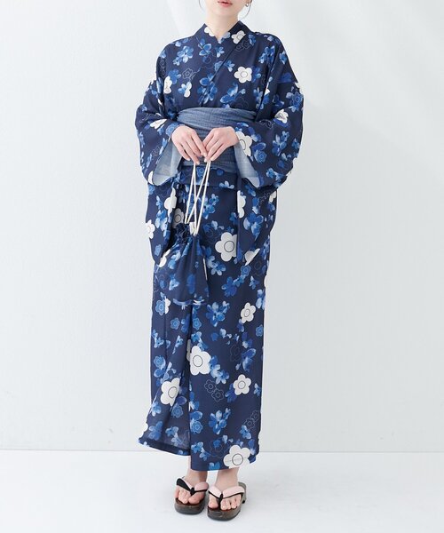 natural couture(ナチュラルクチュール)の「〈MARY QUANTコラボ〉セパレートスカート浴衣(浴衣・レディース・ネイビー/ベージュ系その他/パープル系その他・FREE)」の8枚目の写真