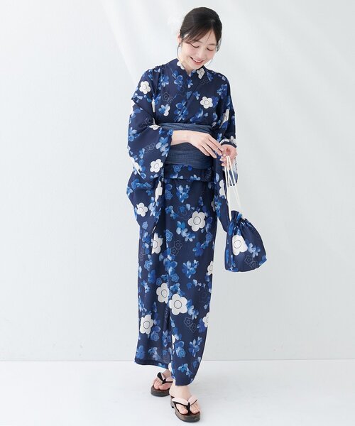 natural couture(ナチュラルクチュール)の「〈MARY QUANTコラボ〉セパレートスカート浴衣(浴衣・レディース・ネイビー/ベージュ系その他/パープル系その他・FREE)」の10枚目の写真