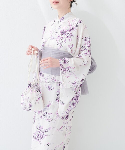 natural couture(ナチュラルクチュール)の「〈MARY QUANTコラボ〉セパレートスカート浴衣(浴衣・レディース・ネイビー/ベージュ系その他/パープル系その他・FREE)」の12枚目の写真
