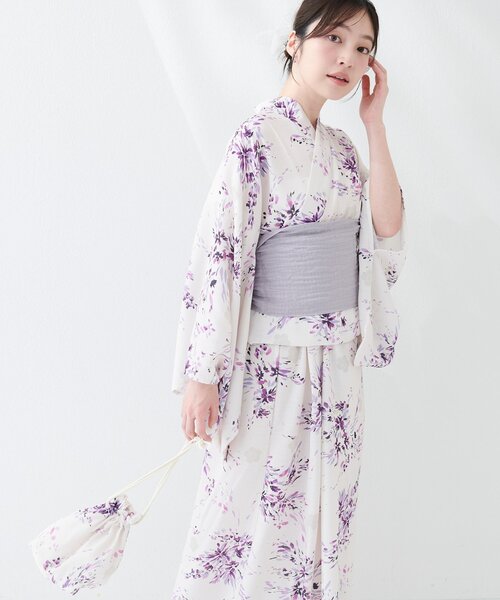 natural couture(ナチュラルクチュール)の「〈MARY QUANTコラボ〉セパレートスカート浴衣(浴衣・レディース・ネイビー/ベージュ系その他/パープル系その他・FREE)」の14枚目の写真