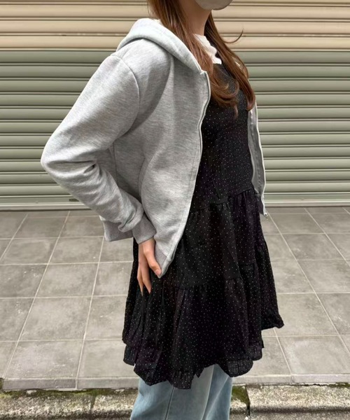 mebole(メボレ)の「ドットフリルキャミワンピース(ワンピース・レディース・ブラック/ホワイト・FREE)」の18枚目の写真