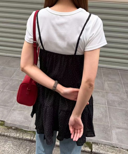 mebole(メボレ)の「ドットフリルキャミワンピース(ワンピース・レディース・ブラック/ホワイト・FREE)」の15枚目の写真
