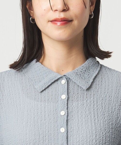 green label relaxing（グリーンレーベルリラクシング）の「【WEB限定】＜at ease＞シアー サッカーライク エリツキ プルオーバー カットソー（Tシャツ/カットソー・レディース・オフホワイト/ライトブルー/ダークブラウン・FREE）」の20枚目の写真