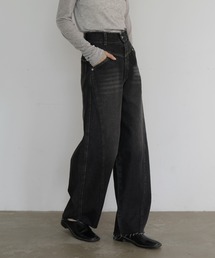 hellam | 切り替えカーブデザインデニム(デニムパンツ)