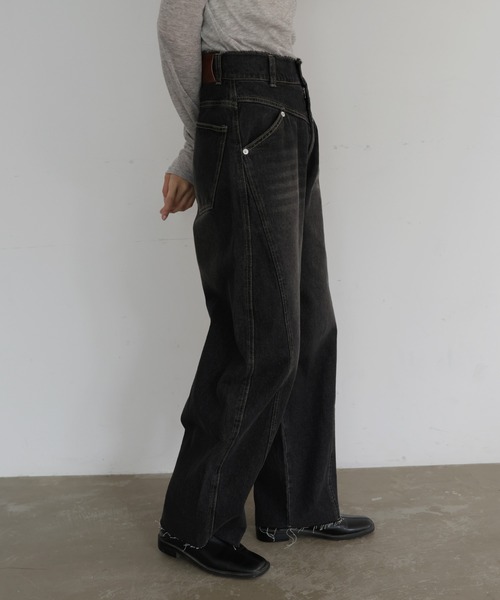 hellam（へラム）の「切り替えカーブデザインデニム（デニムパンツ・レディース・ライトブルー/グレー/ブルー・SMALL/MEDIUM）」の13枚目の写真