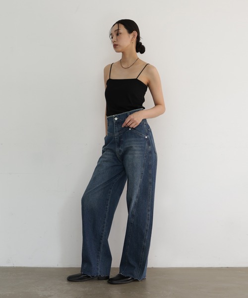 hellam（へラム）の「切り替えカーブデザインデニム（デニムパンツ・レディース・ライトブルー/グレー/ブルー・SMALL/MEDIUM）」の20枚目の写真