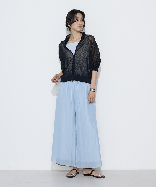 K.T KIYOKO TAKASE(キヨコタカセ)の「リネンメッシュ ジップアップカーディガン(カーディガン/ボレロ・レディース・キナリ/ネイビー/オフホワイト・FREE)」の13枚目の写真