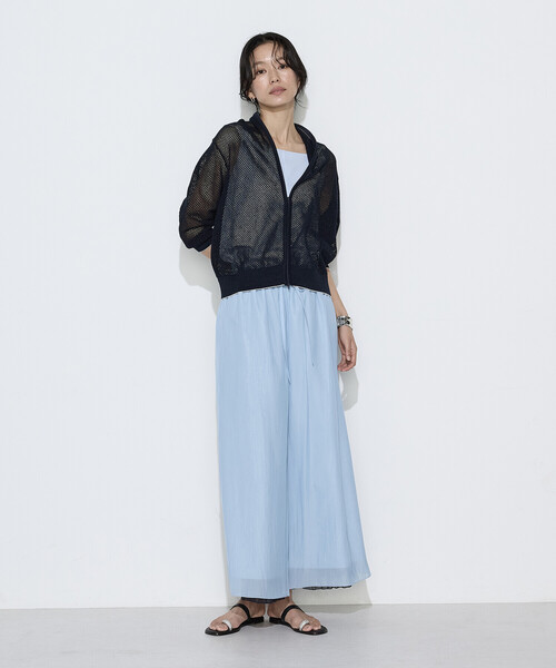 K.T KIYOKO TAKASE(キヨコタカセ)の「リネンメッシュ ジップアップカーディガン(カーディガン/ボレロ・レディース・キナリ/ネイビー/オフホワイト・FREE)」の14枚目の写真