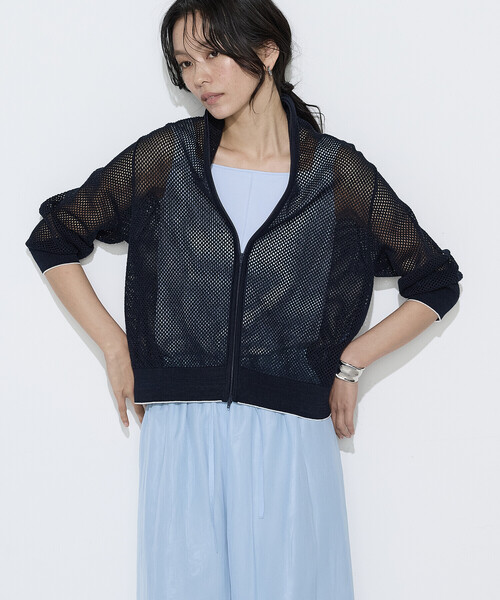 K.T KIYOKO TAKASE(キヨコタカセ)の「リネンメッシュ ジップアップカーディガン(カーディガン/ボレロ・レディース・キナリ/ネイビー/オフホワイト・FREE)」の18枚目の写真