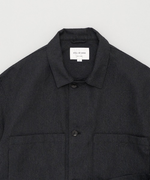 STILL BY HAND（スティルバイハンド）の「【STILL BY HAND】BL04261 / Mixed colour shirt jacket（カバーオール・メンズ・ブラック/ブラウン/グレー・48/46）」の4枚目の写真