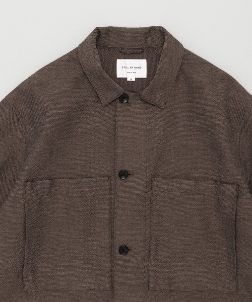 STILL BY HAND（スティルバイハンド）の「【STILL BY HAND】BL04261 / Mixed colour shirt jacket（カバーオール・メンズ・ブラック/ブラウン/グレー・48/46）」の6枚目の写真