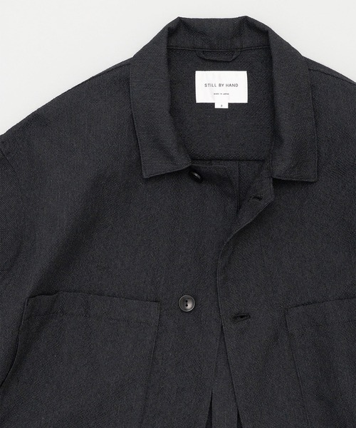 STILL BY HAND（スティルバイハンド）の「【STILL BY HAND】BL04261 / Mixed colour shirt jacket（カバーオール・メンズ・ブラック/ブラウン/グレー・48/46）」の7枚目の写真