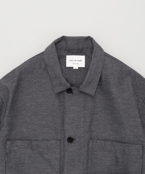 STILL BY HAND（スティルバイハンド）の「【STILL BY HAND】BL04261 / Mixed colour shirt jacket（カバーオール・メンズ・ブラック/ブラウン/グレー・48/46）」の5枚目の写真