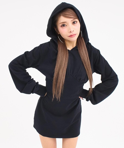 ANAP(アナップ)の「パーカー ミニワンピ(ワンピース・レディース・ホワイト/ブラック/グレー・F)」の8枚目の写真