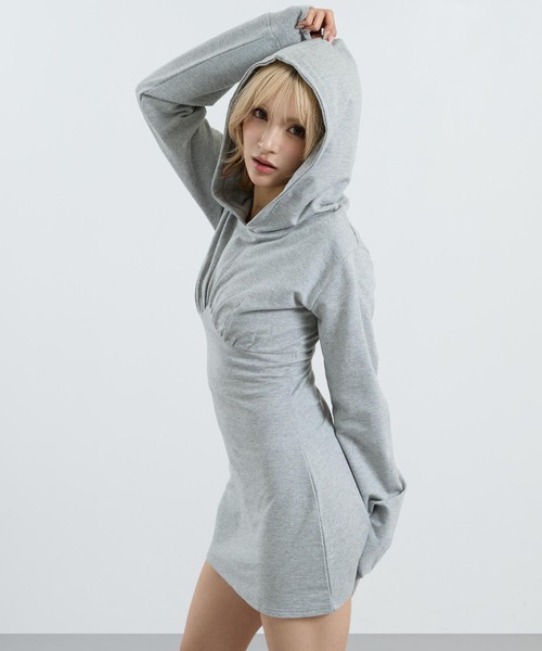 ANAP(アナップ)の「パーカー ミニワンピ(ワンピース・レディース・ホワイト/ブラック/グレー・F)」の15枚目の写真