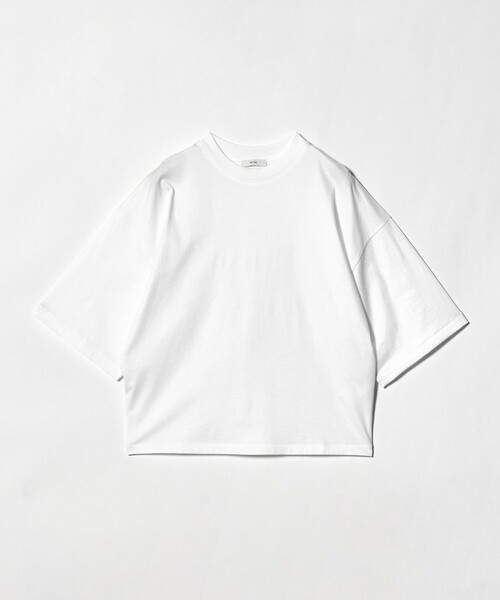 UNITED ARROWS(ユナイテッドアローズ)の「<ATON>オーバーサイズ Tシャツ(Tシャツ/カットソー・レディース・ホワイト/ブラック・01(36))」の1枚目の写真