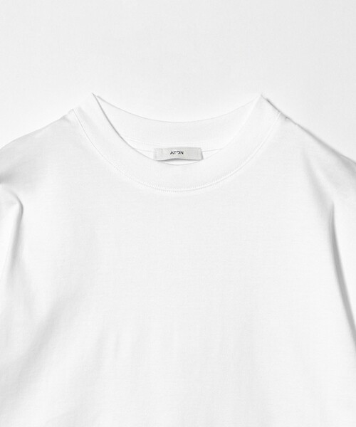 UNITED ARROWS(ユナイテッドアローズ)の「<ATON>オーバーサイズ Tシャツ(Tシャツ/カットソー・レディース・ホワイト/ブラック・01(36))」の6枚目の写真